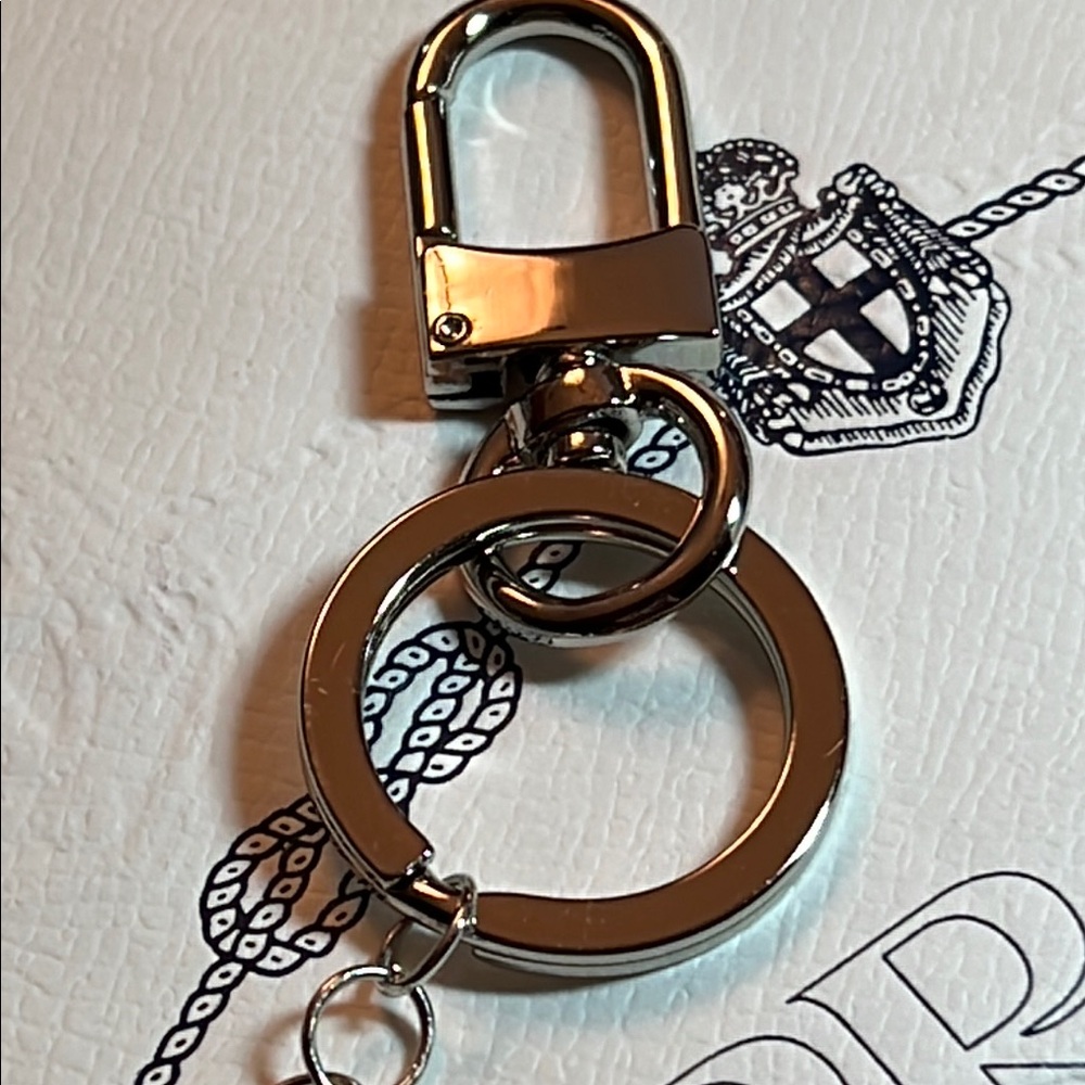 Prada Metallic Keychain with Logo Charm - Picture 4 of 6